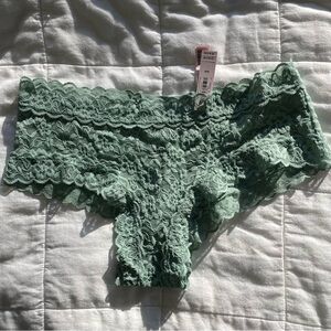NWT Victoria's Secret Simply Sage Strappy Back Lace Cheeky Panty - M